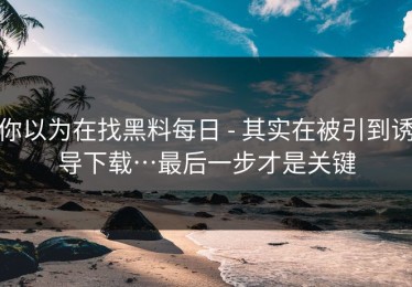 你以为在找黑料每日 - 其实在被引到诱导下载…最后一步才是关键