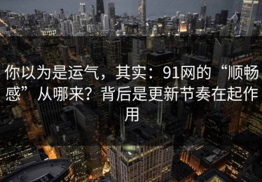 你以为是运气，其实：91网的“顺畅感”从哪来？背后是更新节奏在起作用