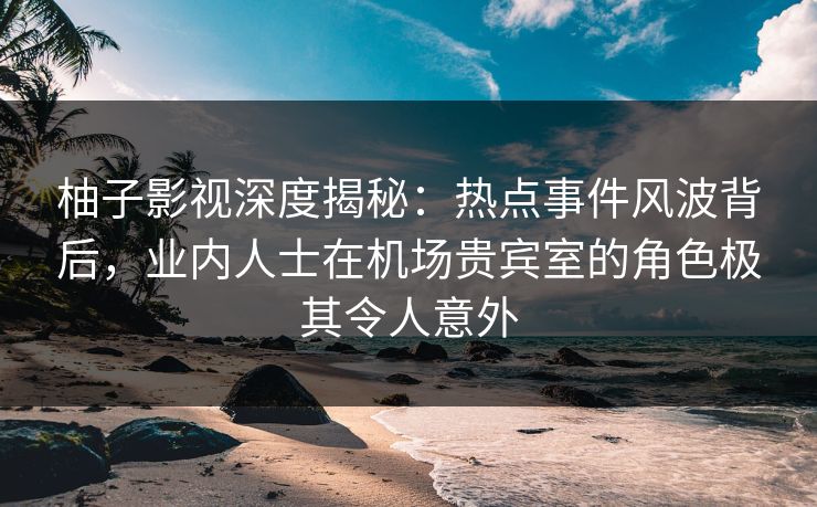 柚子影视深度揭秘：热点事件风波背后，业内人士在机场贵宾室的角色极其令人意外