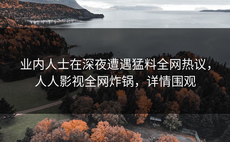 业内人士在深夜遭遇猛料全网热议,人人影视全网炸锅,详情围观 业内人士在深夜遭遇猛料全网热议,人人影视全网炸锅,详情围观
